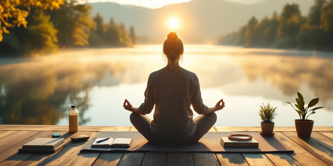 Personne en méditation dans un environnement naturel harmonieux