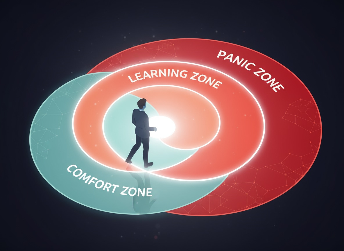Visualisation des cercles de la zone de confort, d'apprentissage et de panique